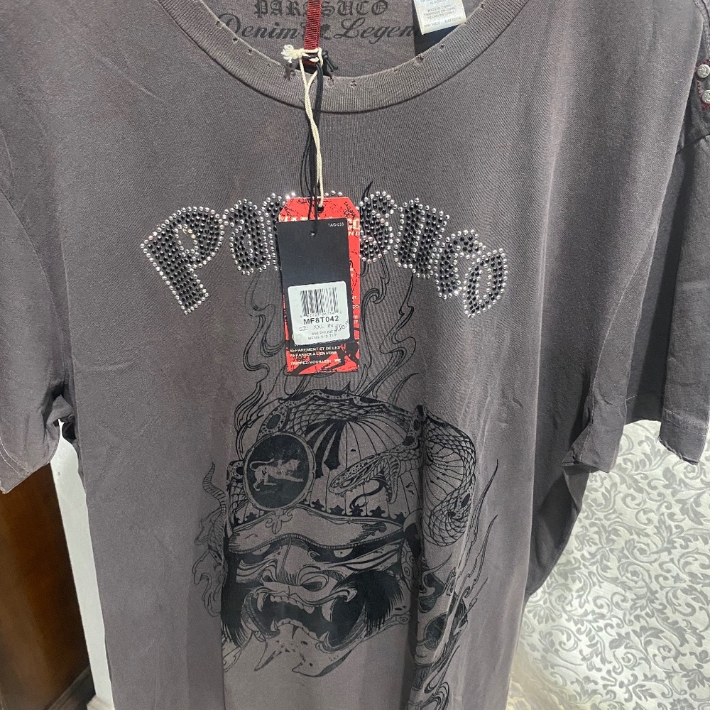 Parasuco  Vintage Weekend Warrior Embellished Tee Sz 2X